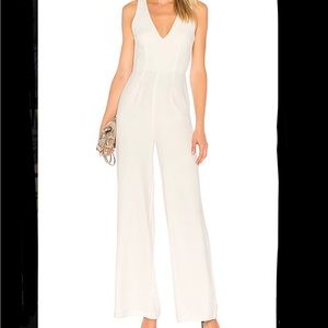 Revolve White Plunge Wide Leg Backless Jumpsuit “bytheway”